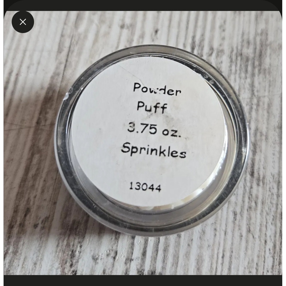 Pink Zebra Powder Puff Sprinkles Partial Jar 1 1/8 oz with Container Wax Melts